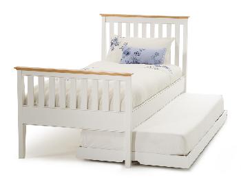 Serene Grace Opal White Wooden Guest Bed Frame