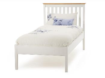 Serene Grace Single Opal White Wooden Bed Frame (Low Footend)