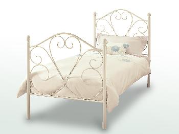 Serene Isabelle Single White Metal Bed Frame