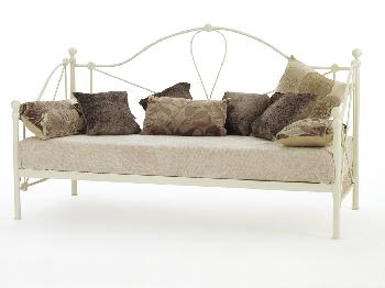 Serene Lyon Ivory White Metal Day Bed Frame