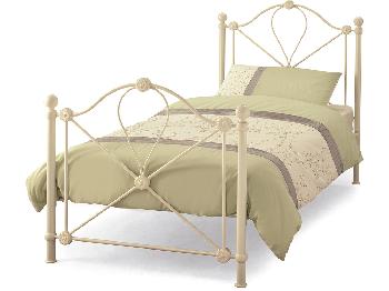 Serene Lyon Single Ivory Metal Bed Frame