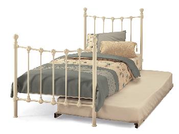 Serene Marseilles Ivory White Metal Guest Bed Frame