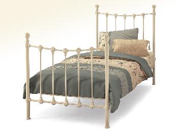 Serene Marseilles Single Ivory Metal Bed Frame