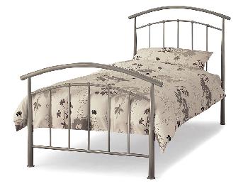 Serene Mercury Single Silver Metal Bed Frame