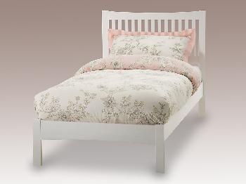 Serene Mya Single Opal White Wooden Bed Frame