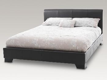 Serene Parma Double Brown Faux Leather Bed Frame