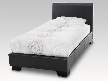 Serene Parma Single Brown Faux Leather Bed Frame
