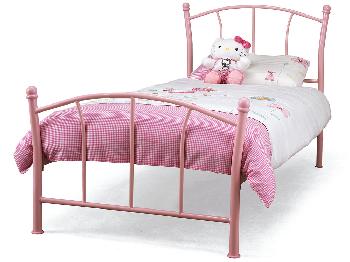 Serene Penny Single Pink Metal Bed Frame