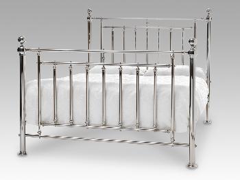 Serene Solomon King Size Nickel Metal Bed Frame