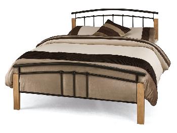 Serene Tetras King Size Black Metal and Beech Bed Frame