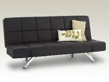 Serene Venice Black Faux Leather Sofa Bed