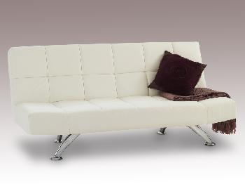 Serene Venice Orchid White Faux Leather Sofa Bed