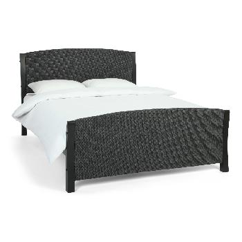 Shelley Double Fabric Bed Graphite Black