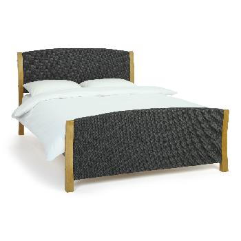 Shelley Double Fabric Bed Graphite Oak