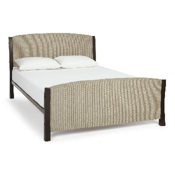 Shelley Double Fabric Bed Latte Black
