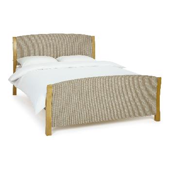 Shelley Double Fabric Bed Latte Oak