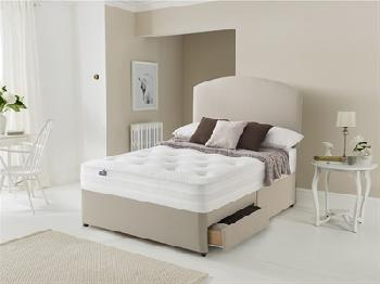 Silentnight 1400 Pocket Sleep Ortho Divan Set 4' 6 Double Sandstone Platform Top - No Drawers Divan