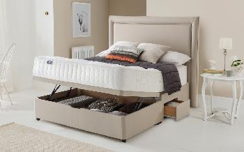 Silentnight 1850 Mirapocket Naturals Divan, Superking, Ottoman + 2 Drawers, Matching Palermo Headboard