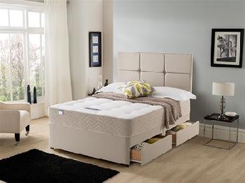 Silentnight Amsterdam Divan Set 3' Single Sandstone Platform Top - No Drawers Divan