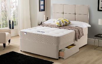 Silentnight Amsterdam Miracoil Ortho Divan, Superking, Ottoman + 2 Drawers, Matching Castello Headboard