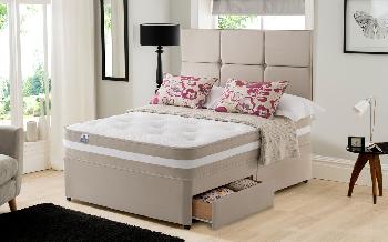 Silentnight Athens 1400 Mirapocket Ortho Divan, Double, Matching Paris Headboard, Ottoman + 2 Drawers