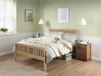 Silentnight Dakota 4' 6 Double Oak Slatted Bedstead Wooden Bed