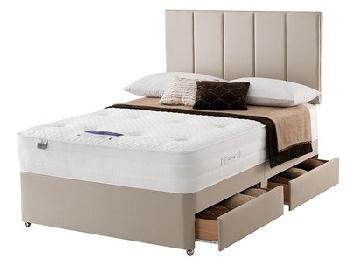 Silentnight Geltex Affinity 1000 Divan Set 5' King Size Sandstone Platform Top - No Drawers Divan