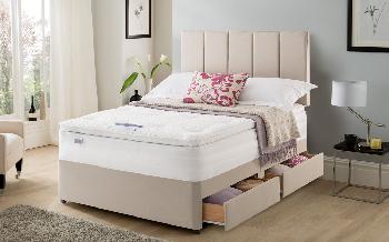 Silentnight Geltex Select 1850 Mirapocket Divan, Double, 2 Drawers, Matching Brescia Headboard