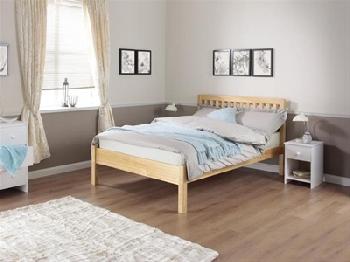 Silentnight Hayes - Pine 4' 6 Double Pine Slatted Bedstead Wooden Bed