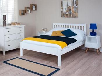 Silentnight Hayes - White 4' 6 Double White Slatted Bedstead Wooden Bed