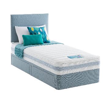 Silentnight Healthy Growth Kids Divan Set - Blue - Single - 2 Drawer