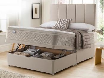 Silentnight Helsinki Divan Set 5' King Size Sandstone Platform Top - No Drawers Divan