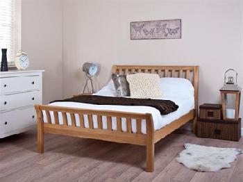 Silentnight Lancaster 5' King Size Oak Slatted Bedstead Wooden Bed