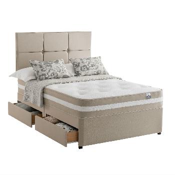 Silentnight Mirapocket Atlanta 1000 Divan Set Small Double 4 Drawer Cream Twill