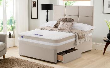 Silentnight Moscow 1200 Mirapocket Memory Divan, Single, No Headboard Required, 2 Side Drawers