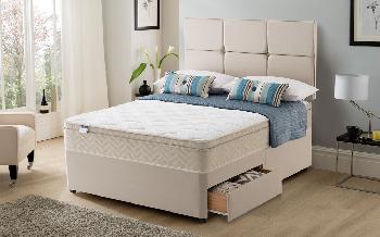 Silentnight Rio Miracoil Cushion Top Divan, Small Double, No Storage, No Headboard Required