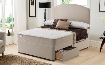 Silentnight Seoul Miracoil Memory Divan, Superking, 4 Drawers Continental, Matching Brescia Headboard