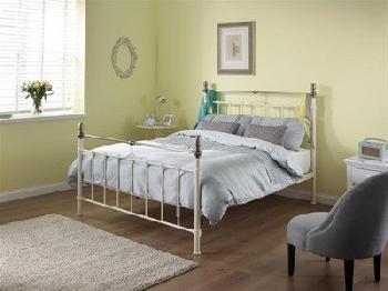 Silentnight Sydney (Cream) 4' 6 Double Cream and Brass Metal Bed