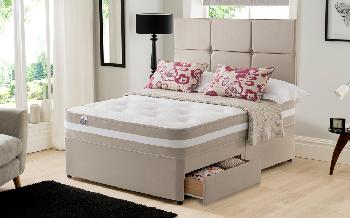 Silentnight Torino 1000 Mirapocket Memory Divan, Double, 2 Drawers, Matching Castello Headboard