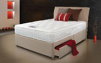 Sleepeezee Cool Sensations 1400 Pocket Divan, Single, 2 Side Drawers, Marble