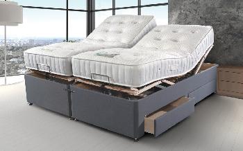 Sleepeezee Latex 1200 Adjustable Divan, Adjustable Single, Firm, Anthracite