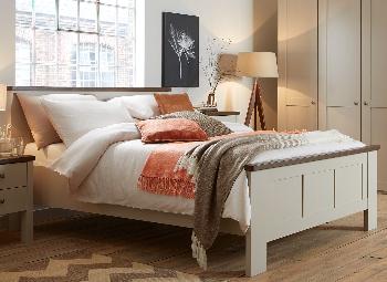 Sloane Bed Frame - Champagne and Dark Wood - 4'6 Double