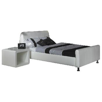 Snow Leather Bed Frame King