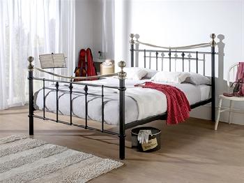 Snuggle Beds Amelia 5' King Size Black and Brass Metal Bed