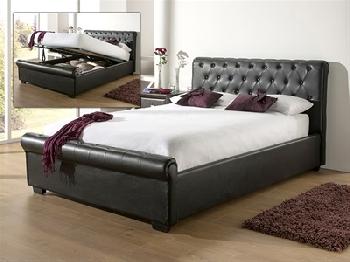 Snuggle Beds Eleanor - Black 4' 6 Double Black Ottoman Bed