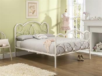 Snuggle Beds Elizabeth 5' King Size Cream Metal Bed