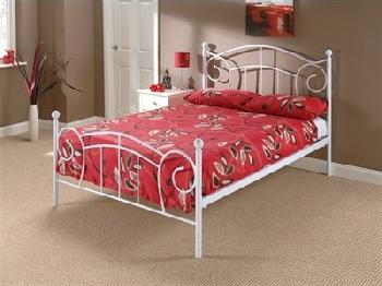 Snuggle Beds Northern (2015) 4' Small Double White Slatted Bedstead Metal Bed