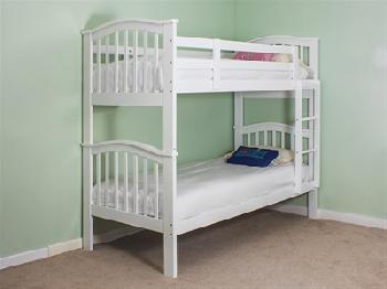 Snuggle Beds Pisa Bunk - White 3' Single White Bunk Bed