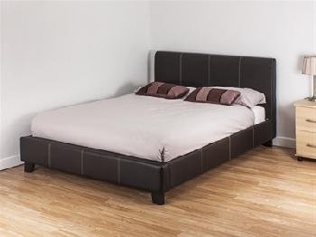Snuggle Beds Remy Leather (Brown) 4' 6 Double Brown Bed Frame Only Leather Bed