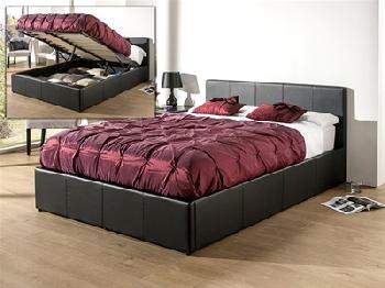 Snuggle Beds Roma (Black) 4' 6 Double Black Ottoman Bed